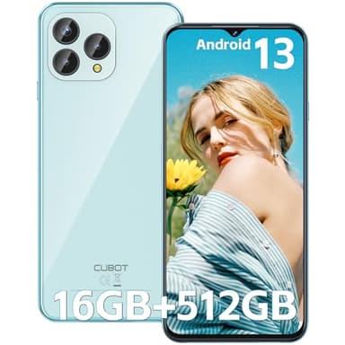 CUBOT P80 - Smartphone FHD+ da 6,5", 8 GB e 512 GB, tripla fotocamera da 48 MP, batteria da 5200 mAh, Android 13, processore OctaCore, colore blu
