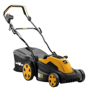 MOWOX POWER Potente Tagliaerba Elettrico, 1800W, Larghezza di Taglio di 43 cm, Regolazione dell'Altezza su 5 Posizioni, Manubrio Pieghevole, Sacco per l'Erba da 50L