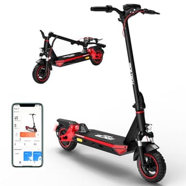 RCB TECH R10S Monopattino Elettrico, Batteria 48V 16,8Ah, Doppio Frenata, 10” Pneumatici, con Indicatore Direzione, LED, Monopattino Elettrico Pieghevole, Regalo per Adulti e Adolescenti