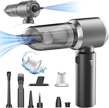 Aspirabriciole Senza Fili Potente, 20000Pa 4 in 1 Aspirapolvere Auto Portatile,Aspiratore e Soffiatore con Motore Brushless,USB C Mini Aspirapolvere Potente per Auto Casa Ufficio Peli di Domestici (A)