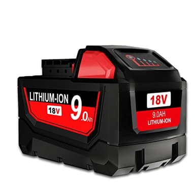 Batteria di ricambio 18 V, 9,0 Ah/9000 mAh, per Milwaukee M18, compatibile con Milwaukee M18, M18B, 48-11-1840, 48-11-1828, 48-11-1820, 48-11-1815, 4850 Utensili elettrici