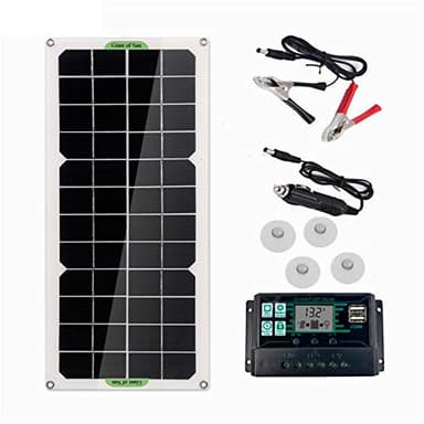Euizz 30W Pannello Solare Auto Van Barca Trickle Portatile 12V Caricabatteria con 100A Controller