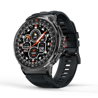TRAPERGGIO Smartwatch Da Uomo 1,85 HD Schermo Rotondo Bluetooth Chiamate SpO2 Attività Pedometro Sport Fitness Watch, 100 + Modalità sportive orologio compatibile con Android e iOS IP68 Regalo (Nero)