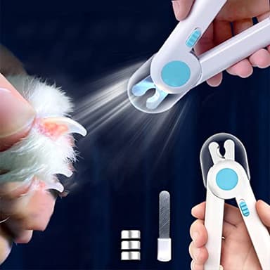 EPROICKS Tagliaunghie per Cani e Gatti con Luce LED, Antispruzzo Tagliaunghie Animali Domestici, con Dispositivo di Protezione dagli Evitare Tagli, per Cani e Gatti di Media Piccola Taglia