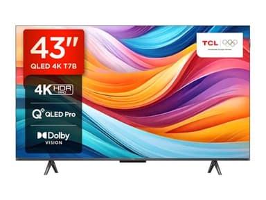 TCL 43T7B, TV QLED 43”, 4K Ultra HD, Google TV (Dolby Vision & Atmos, Controllo vocale hands-free, compatibile con Google assistant & Alexa)