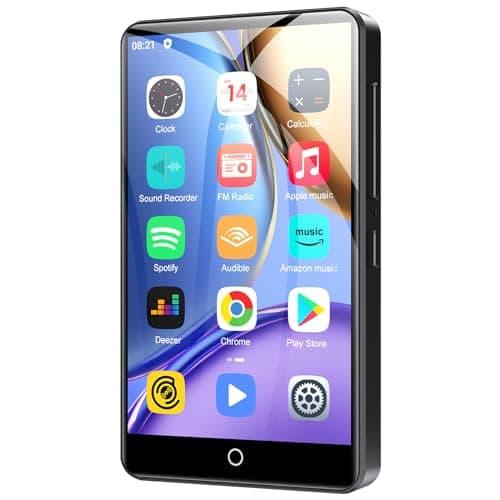 Oilsky Lettore MP3 da 80 GB con Bluetooth e WiFi, Mp3 e Mp4 Musicale, Schermo Tattile HD da 4 Pollici 1080P, Android con Accesso al Play Store (Nero)