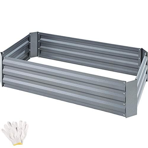 TecTake® Orto Rialzato, 200l, Zincato, 120 x 60 x 30 cm, Struttura in Acciaio Zincato, Base Aperta, Perfetto per Verdure, Erbe Aromatiche e Fiori, Montaggio Rapido, Alta Stabilità, Giardino Rialzato