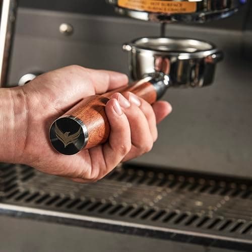 KNODOS Portafiltro senza fondo da 58 mm per macchine da caffè espresso Gaggia Premium manico in palissandro e cestello filtro da 18-21 grammi incluso