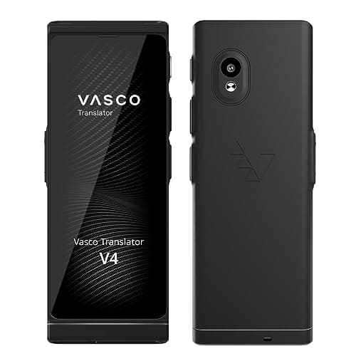 Vasco V4 Traduttore Simultaneo Vocale | 108 Lingue | Internet Gratis e Illimitato per le Traduzioni a Vita in quasi 200 Paesi | Black Onyx
