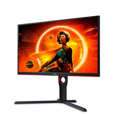 AOC Gaming 25G3ZM/BK - Monitor FHD da 24,5" 240 Hz, MPRT da 0,5 ms, FreeSync Premium (1920x1080, HDMI 2.0 x 2, DisplayPort 1.2 x 1, Uscita cuffie (3,5 mm)) nero/rosso