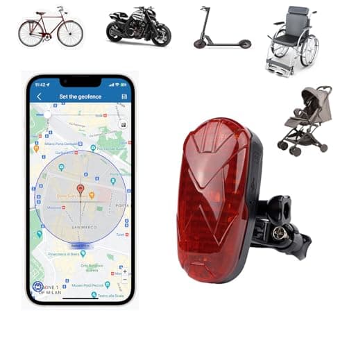 Localizzatore GPS per Bici, GPS Tracker per Moto Senza Abbonamento, Localizzatore GPS per Sedie a Rotelle, Scooter, Passeggini Posizionamento in Tempo Reale, Sos, Metodi Di Allarme Multipli TK906 1800