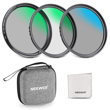 NEEWER Kit Filtri UV/CPL/ND per Obiettivi da 52mm con Custodia, Vetro Ottico Multistrato e Telaio in Lega di Alluminio, Filtro UV + Polarizzatore Circolare(CPL) + Densità Neutra(ND4) per Lenti da 52mm