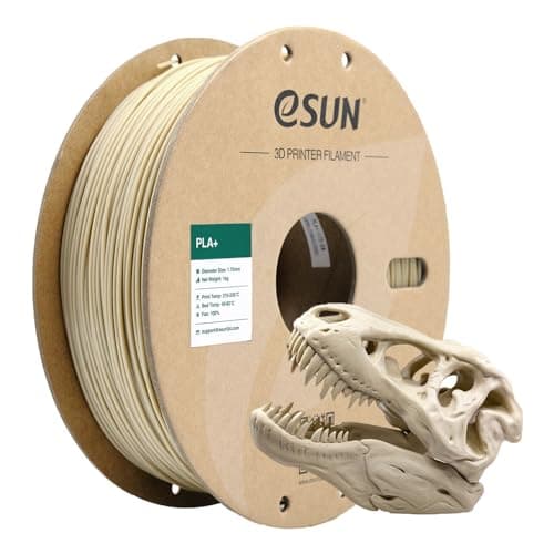 eSUN Filamento PLA+ 1.75mm, Filamento per Stampante 3D PLA Plus, Precisione Dimensionale +/- 0.03mm, Bobina da 1kg (2.2 libbre) Filamento per Stampa 3D per Stampanti 3D, Bianco Osso