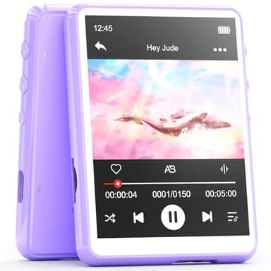 MECHEN 64GB Lettore MP3 Bluetooth 5.3, 2.4" Schermo Tattile, Portatile Lettore Musicale con Radio FM Altoparlante Line-in Registratore, Supporto Espandibile fino a 128GB (64GB, Viola)