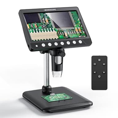 Ashfly 7" LCD Microscopio Digitale 500X, 1080P Microscopio a Moneta per Adulti con 8 Luci LED, Supporto per Foto e Video, Microscopio Elettronico Compatibile con Windows/MacOS