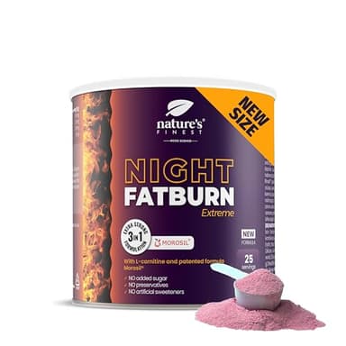 Nature's Finest by Nutrisslim Night Fatburn Extreme - Integratori per Dimagrire Velocemente con Morosil, L-Carnitina, Estratto di Valeriana e di Vino Rosso - Brucia Grassi Naturale Pancia Piatta