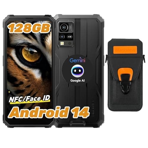 Blackview Rugged Smartphone Android 14, BV4800Pro Telefono Indistruttibile, 12GB+128GB/2TB Espandibile/Octa-core, 6.56'' HD+, NFC/Fingerprint/GPS/Modalità Guanto/4G Dual SIM Cellulare Robusto/290g