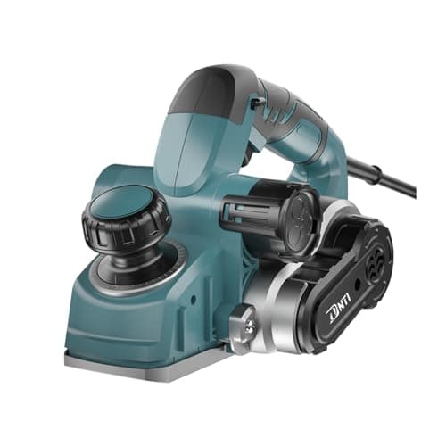 DNTI pialla per legno elettrica Pialletto Elettrico Tensione 220-240 V Potenza 1050 W Giri Min 15000 Largh Pialla 82 Mm, Profondità Asportazione 4 Mm per la Lavorazione del Legno, Rifilatura(58219)