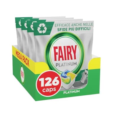 Fairy Platinum Tutto In Uno Capsule Per Lavastoviglie Limone, 126 Capsule