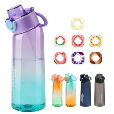 Metyniete Borraccia da 900 ml, con 7 sapori, senza BPA, in Tritan, per sport (viola blue)
