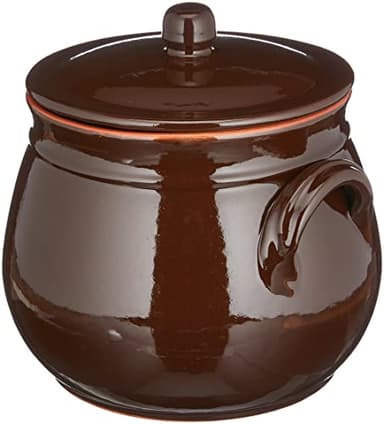 Colì Maioliche e Terrecotte dal 1650 Brunella Pentola Bombata con Coperchio, Ceramica, Marrone, 16 cm