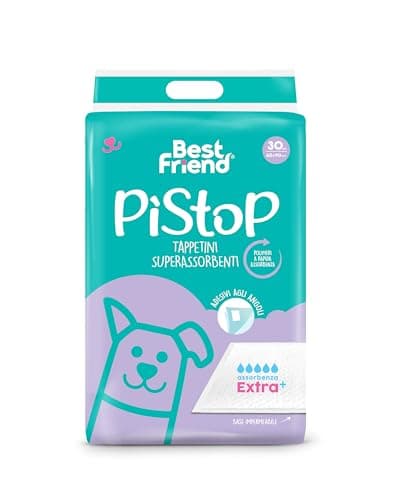Best Friend PìStoP Extra+ traversine usa e getta. Extra massima assorbenza. Tappetini igienici per cani 60x90cm. Confezione 30 pz Monouso Antistrappo e Antiodore. Cani taglia piccola, media e grande