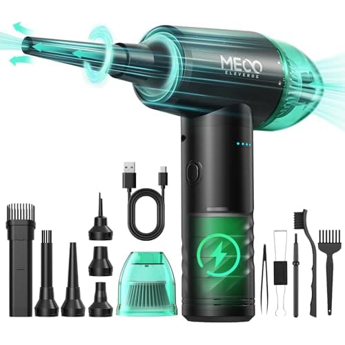 MECO ELEVERDE 2 in 1 Aspirapolvere Per Computer, 100000 Giri/Min Elettrico Rimuovi Polvere Aria Compressa Senza Fili, 3 Velocità Soffiatore Portatile, 10Kpa Aria Compressa Spray PC, Auto, Verde