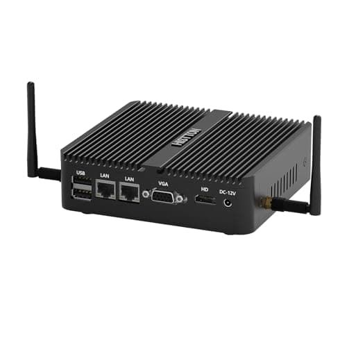 HISTTON Mini PC Fanless, PC Industriale Celeron J4125, DDR4 8GB RAM 128GB SSD, 2 LAN, Wifi, BT4.0, Micro PC con 2 RS232 COM, HD, VGA, USB3.0, Mini Computer Desktop Windows 11 Pro