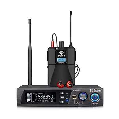D Debra ER-202 UHF, sistema di monitoraggio wireless a canale, in-ear con trasmettitore e ricevitore per palco, studio di registrazione, musicisti, monitoraggio (1 Bodypack con trasmettitore)