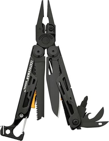 LEATHERMAN Signal - Attrezzo Multifunzione Tascabile con 19 Pratici Strumenti per Fai da Te, Outdoor e Campeggio - Nero