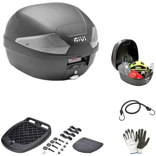 COMPATIBILE CON KYMCO AGILITY 125 R16 + BAULETTO VALIGIA BAULE B29NT2 TECH+PIASTRA GIVI PER 1 CASCO INTEGRALE O JET 29LT INSERTI TRASPARENTI PER MOTO-SCOOTER CON PORTAPACCHI POSTERIORE