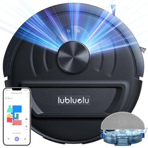 Lubluelu Robot Aspirapolvere Lavapavimenti con Mappatura 5500Pa a 5 Piani, Robot Lavapavimenti e Aspirapolvere Laser 360° 2 in 1, Robot Vacuum Mop Silenzioso, APP Control (L20)