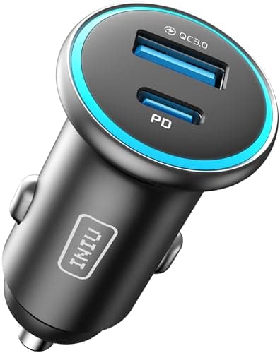 INIU Carica Batteria per Auto, 66W Total Presa Accendisigari USB C PD & QC 3.0 Fast Charging Caricabatterie, Caricatore Auto Compatibile con iPhone 16 15 14 13 12 Pro Max iPad Samsung S23 Tablet etc.