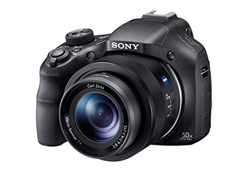 Sony DSC-HX400V Fotocamera Digitale Compatta Bridge con Sensore CMOS Exmor R da 20.4 MP, Ottica Zeiss, Zoom Ottico 50x, SteadyShot Ottico Adattivo a 5 assi, Mirino Elettronico, Nero