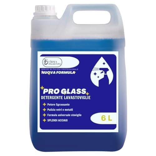 Detergente Lavastoviglie professionale PRO BRILL concentrato liquido, anticalcare disincrostante cristalli e stoviglie per bar e ristoranti | Tanica detergerne 6 KG contentrato - 1pz