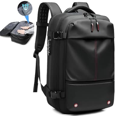 Zaino sottovuoto da viaggio, 62 l, espandibile, con compressione sottovuoto, antifurto, dotato di dispositivo di aspirazione dell'aria