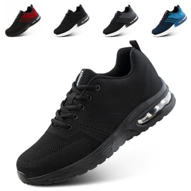 Hitmars Scarpe Sportive Uomo Scarpe Ginnastica Running da Corsa Donna Sneaker Sportive Camminata Jogging Traspiranti Sport Outdoor Fitness Gym Nero EU 43