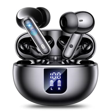 EUQQ Cuffie Bluetooth 5.4, Cuffie Wireless con 4 ANC Cancellazione Rumore Mic, 36 Ore di Riproduzione In Ear Cuffiette, Cuffie Senza Filo HiFi Stereo IP7 Impermeabili per iOS & Android, Nero(2025)