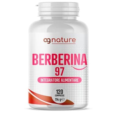 AG nature Berberina HCL 500 mg 120 Compresse - Integratore Naturale ad Alto Dosaggio per il Benessere Cardiovascolare e Cardiometabolico