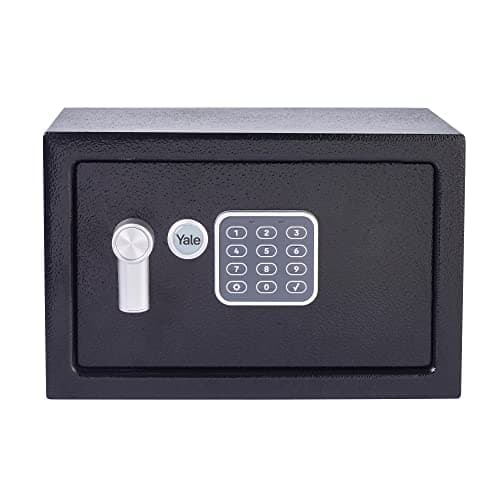 YALE Cassaforte Piccola YSV/200/DB2 Nero, Tastiera Digitale, Indicatori di Luce a LED, Fissaggi a Parete e Pavimento, Versione Corrente