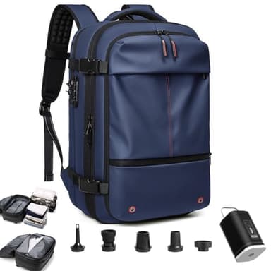 BDCPMT Zaino Espandibile da 60 Litri Con Compressione Sottovuoto, Zaino da Viaggio (Blue)