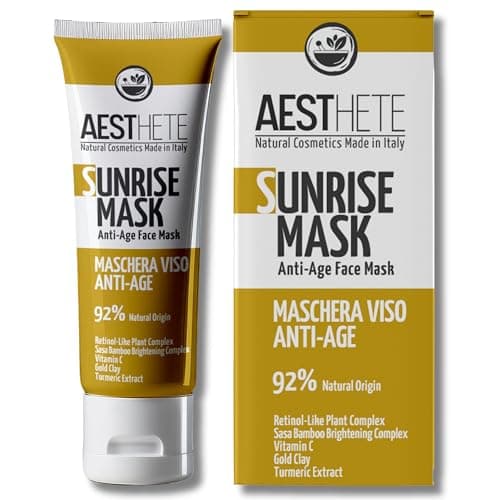 250ml Maschera Argilla Viso Antirughe Con Retinolo-Like Vitamina C e Argilla Oro, Maschera Viso Uomo e Donna Illuminante Idratante Purificante Per Pelle Grassa, Mista e Secca, Pulizia Profonda