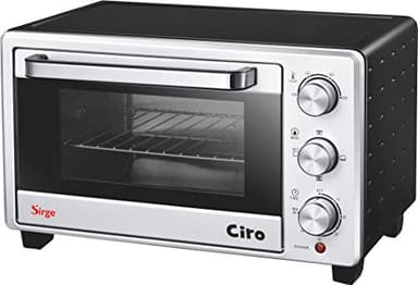 Sirge FORNO21L Forno Elettrico NERO Fornetto 21L 1400W Statico e Ventilato con DOPPIO VETRO e 3 livelli di cottura 100-250°C