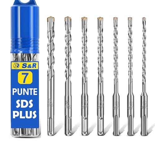 S&R Punte Trapano Muro SDS-Plus 4 taglienti. Per CEMENTO ARMATO Muratura Pietra Granito 5/6/8/10/12 mm. Design Ucraino