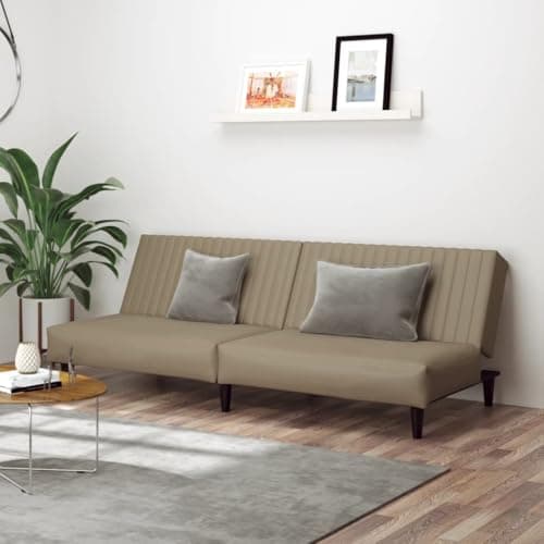 LAPOOH Divano Letto a 2 Posti Cappuccino in Similpelle,Divano da Soggiorno,Divano di Design Moderno,Divano Letto 2 Posti Economico-375950