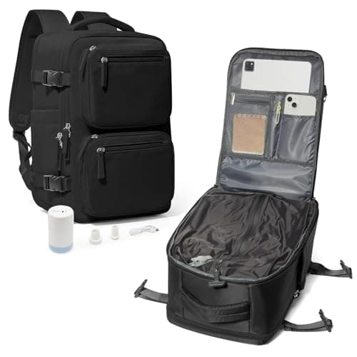 suradar Zaino Sottovuoto Viaggio, Zaino Ryanair 40x20x25 Con Pompa Sottovuoto Travel Trunki 2.0 Bagaglio a Mano 40x20x25 Ryanair Aereo Zaini 14 Pollici Porta PC Nero