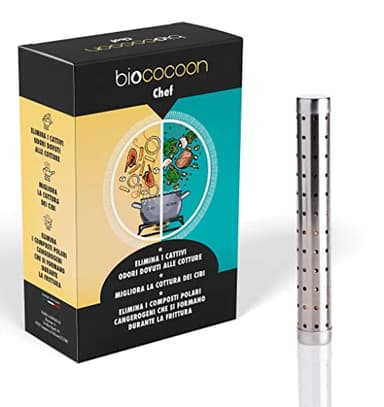biococoon Chef - Elimina i Cattivi odori in Cottura: Fritto, cavoli etc. - Elimina i composti cancerogeni della frittura-Allunga la Vita dell'olio di Cottura