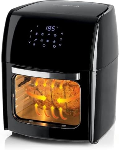 GOURMETmaxx Friggitrice digitale XXL ad aria calda 12 litri | Frittura senza grassi, friggitrice, forno e grill rotante in un unico apparecchio | Con 9 programmi e funzione timer