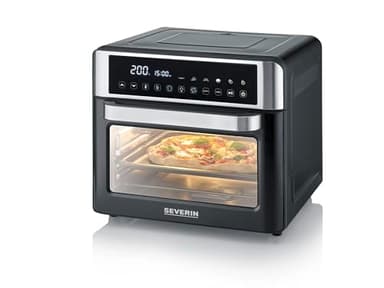 SEVERIN TO 9579, Forno elettrico e friggitrice ad aria calda, Capacità 25 L, Regolazione Temp. da 40 a 220°C, 12 programmi automatici, Display Touch, No pre-riscaldamento, Accessori in dotazione