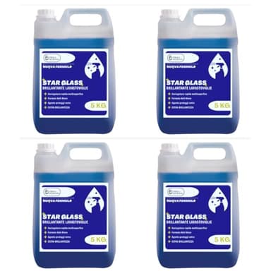 Detergente BRILLANTANTE Lavastoviglie professionale STAR BRILL concentrato liquido, detersivo lavapiatti antialone cristalli e stoviglie per bar e ristoranti | Tanica detergerne 5 KG contentrato - 4pz